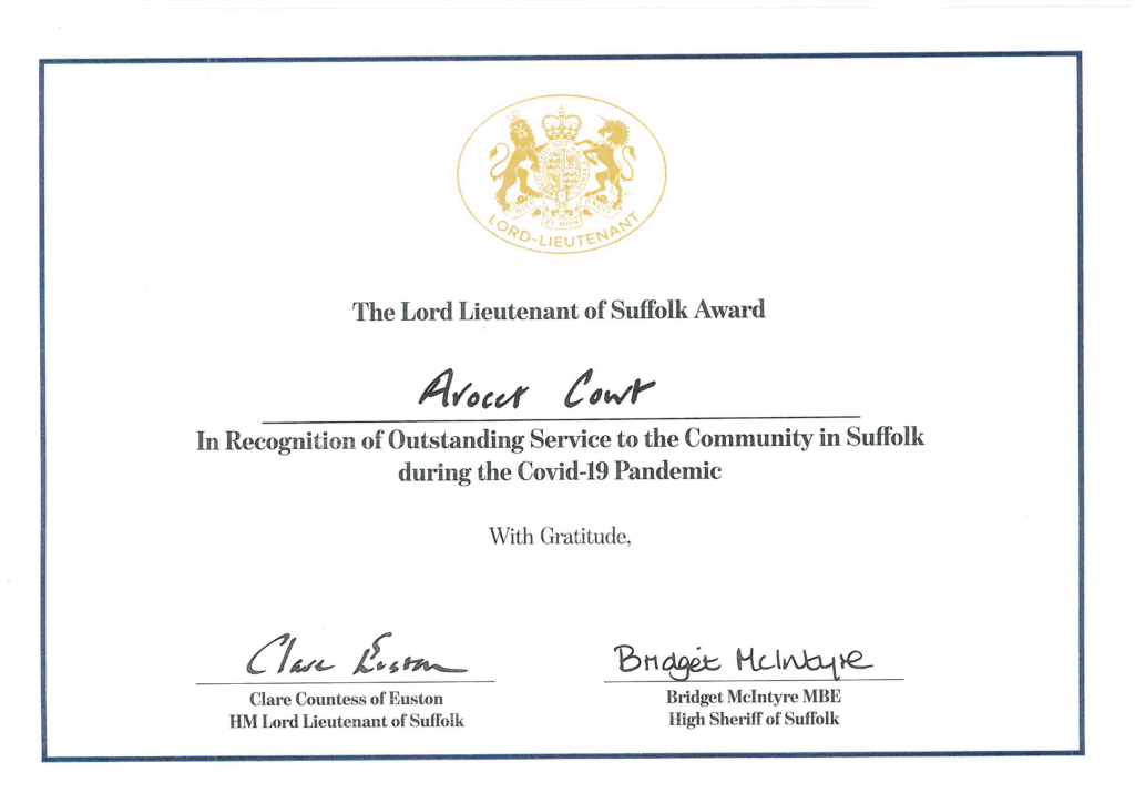 Ruth Garnham's Certificate of Merit