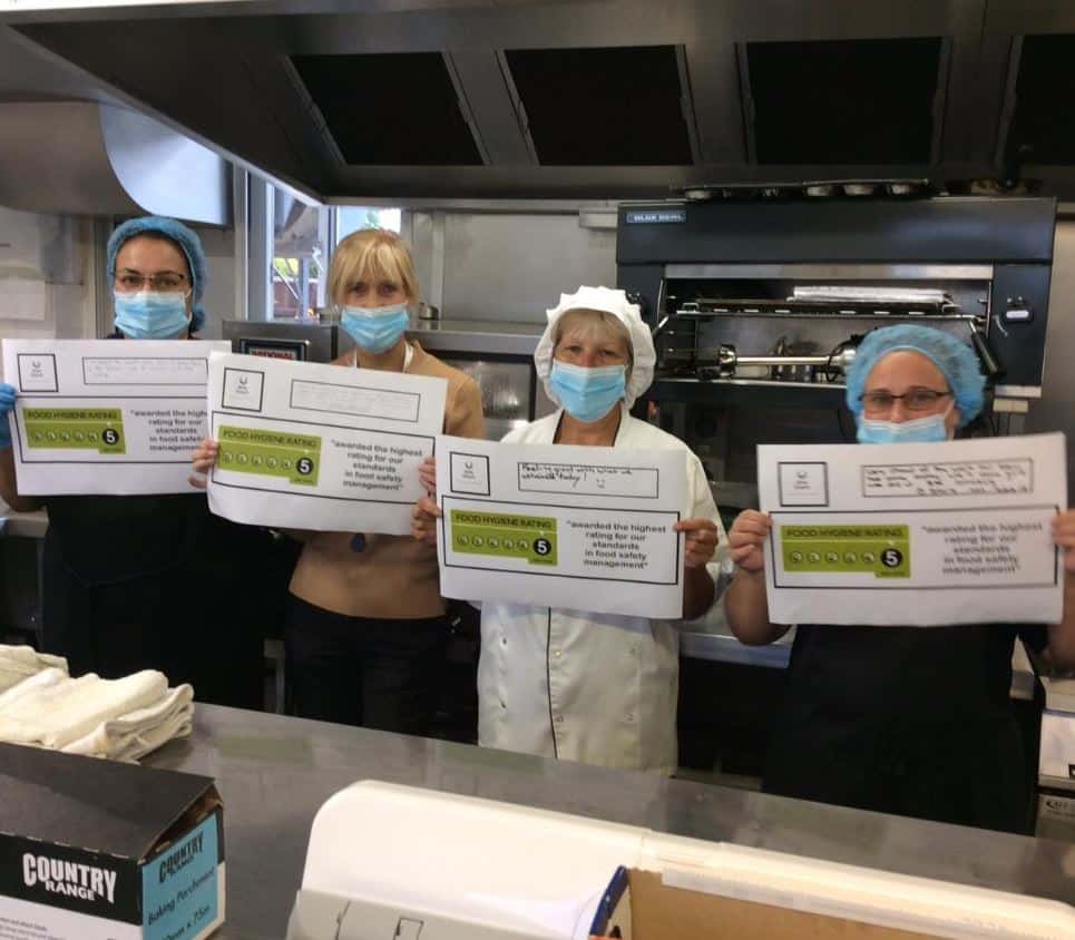 Aria Court celebrate perfect 5 star food hygiene rating